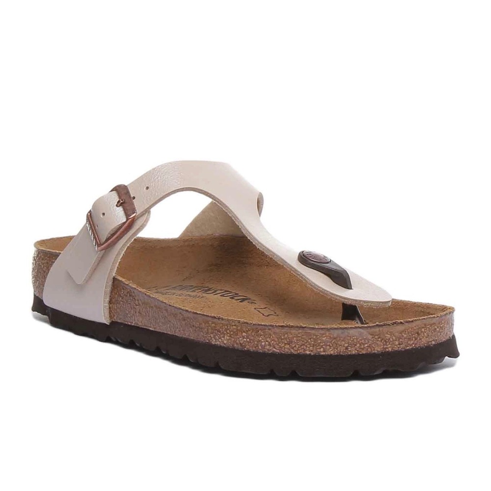 Birkenstock Gizeh Birko-Flor Cream Thong Sandals Womens 39 L8 M6 Made in Germany